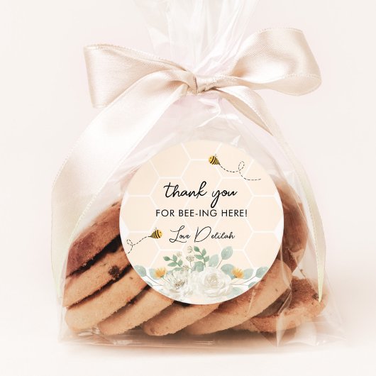 1. Bienentag Hummelmädchen Geburtstag Honig Blüte Runder Aufkleber