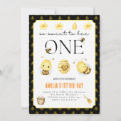 1. Bienentag-Party, Geburtstagsparty Einladung (Vorderseite)