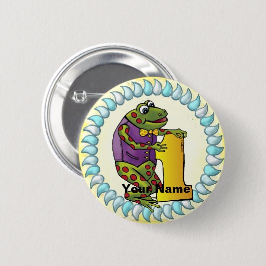 1. Birthday Frosch-Button Button (Vorne & Hinten)