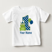 1. Birthday Frosch Personalisiertes Shirt (Vorderseite)
