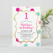 1. BIRTHDAY PARTY INVITE Moderner Konfetti-Spot Einladung (Stehend Vorderseite)