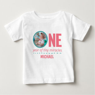 1. BIRTHTAG BABY SCHLIESST CUSTOM FOTO & TEXT BABY T-SHIRT
