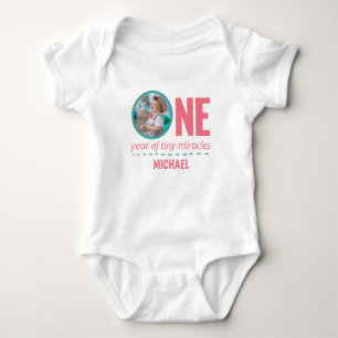 1. BIRTHTAG BABY SCHLIESST CUSTOM FOTO & TEXT STRAMPLER