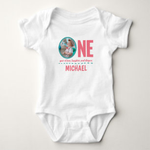 1. BIRTHTAG BABY SCHLIESST CUSTOM FOTO & TEXT STRAMPLER
