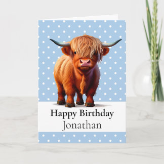 1. BIRTHTAG LANGE HAARKUHE BOY Blue CARD Karte