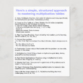 1 bis 20 Multiplikationsdiagramm | Math Times-Tabe Flyer (Hinten)