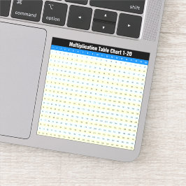 1 bis 20 Tabelle der Multiplikationszeitangaben Aufkleber