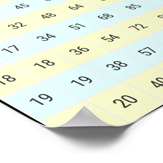 1 bis 20 Tabellen mit den Multiplikationszeitpunkt Poster (Ecke)