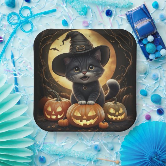1 Black Cat Pappteller (Party)