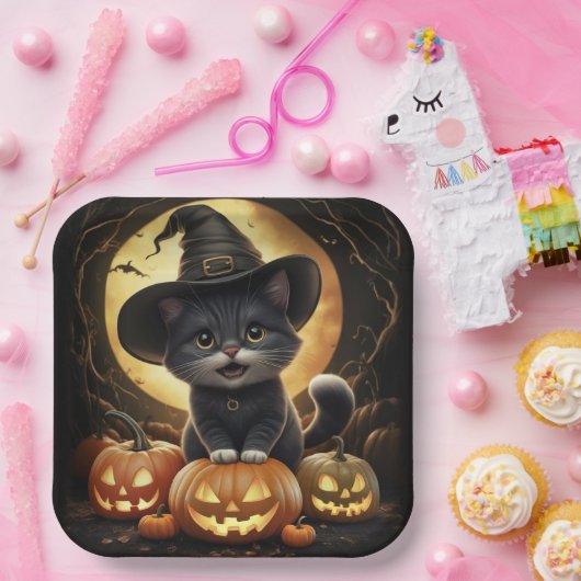 1 Black Cat Pappteller (Party)