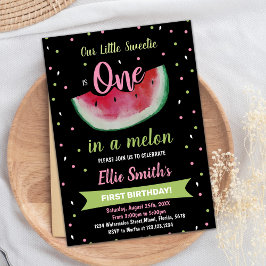 1. Black Green Watermelon Geburtstag Einladungen