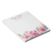 1 Blatt mit Blumenschrift "Dinge mit Note" Notizblock (angewinkelt)