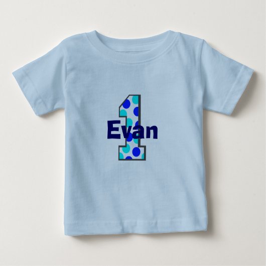 1 Blue Polka Dots Birthday Boy Shirt (Vorderseite)