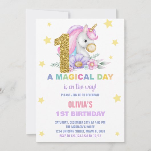 1. Blumenhorn Einladung zum Geburtstag (Vorderseite)