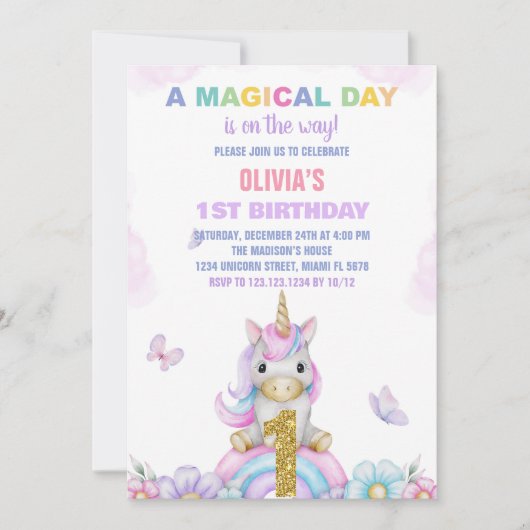 1. Blumenhorn Einladung zum Geburtstag (Vorderseite)