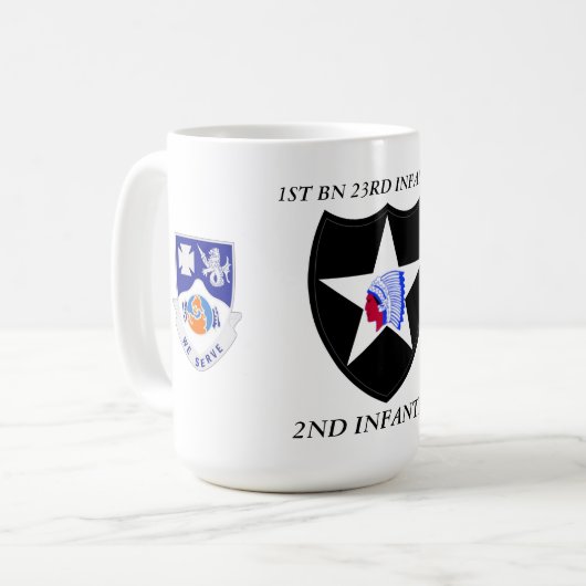 1. BN 23RD INFANTRY 2ND INFANTRY DIV.TASSE KAFFEETASSE (Vorderseite Links)