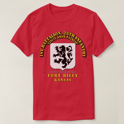 1. Bn 28. Infanterie Ft Riley KS T-Shirt (Design vorne)