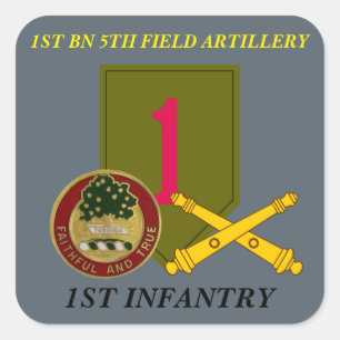 1. BN 5. FELD KÜNSTLERISCH 1. INFANTRIERSTICKER QUADRATISCHER AUFKLEBER