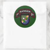 1. Bn, 75. Ranger Regiment - Im Flugzeug Runder Aufkleber (Tasche)