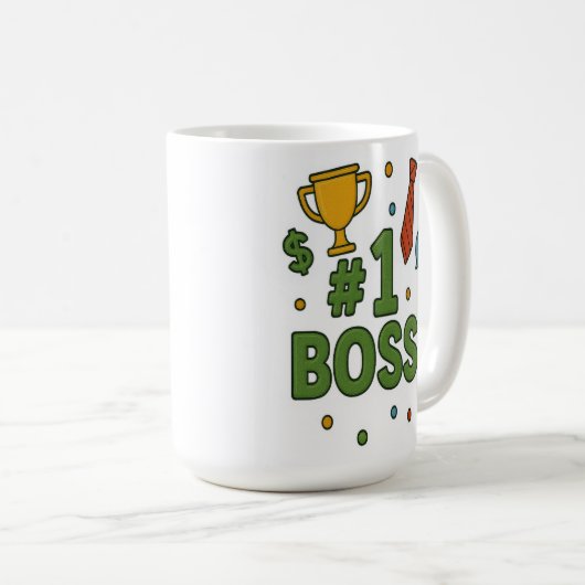 #1 Boss - Spaß & Kühnheit Kaffeetasse (VorderseiteRechts)