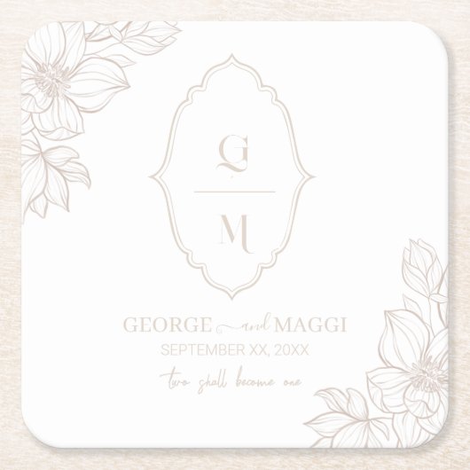 1. Briefe, Bräuche mit Magnolienlinie Art Rechteckiger Pappuntersetzer (Vorderseite)