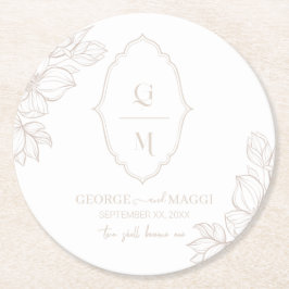 1. Briefe, Bräuche mit Magnolienlinie Art Runder Pappuntersetzer