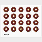 1 Cartoon Chocolate Donut Design Runder Aufkleber (Blatt)