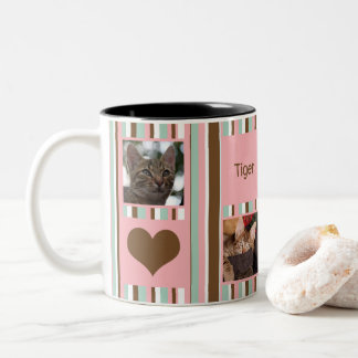 #1 Cat Mama Foto Collage Neapolitan Strip Zweifarbige Tasse