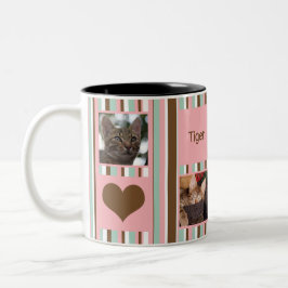 #1 Cat Mama Foto Collage Neapolitan Strip Zweifarbige Tasse