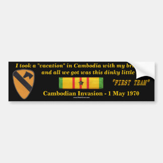 1. Cavalry Division Cambodian Vacation Autoaufkleber