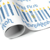 1. Chanukka-Kerzen Geschenkpapier (Rolleneckpunkt)