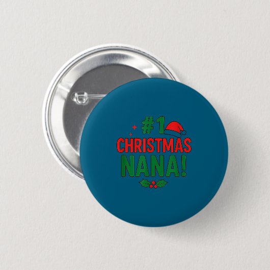 #1 Christmas Nana  Button (Vorne & Hinten)