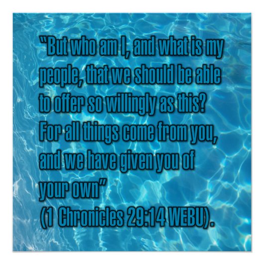 1 Chronik 29:14 WEBU Poster (Vorderseite)
