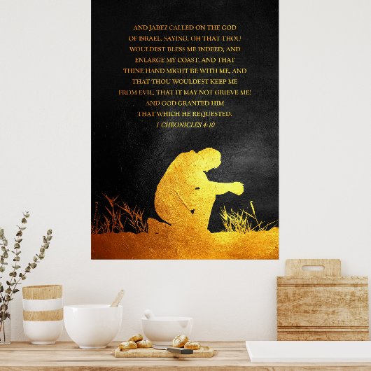 1 Chroniken 4:10 Bibelverse Poster (Küche)
