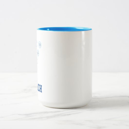 "#1 Coach" 10-Button Bowling Button Rack Layout Sk Zweifarbige Tasse (Mittel)