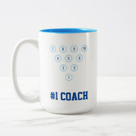 "#1 Coach" 10-Button Bowling Button Rack Layout Sk Zweifarbige Tasse