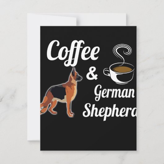 1 Coffe And German Shepherd Einladung (Vorderseite)