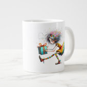 *  1 Colorful  Whimsical Christmas Girl  Gift AP97 Jumbo-Tasse (Vorderseite Rechts)