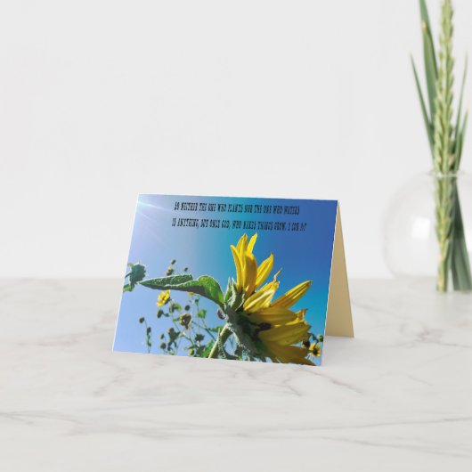 1 Cor3:7 Gott lässt Dinge wachsen Sonnenblumen (Vorderseite)