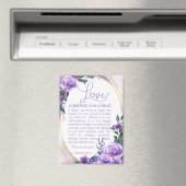 1 Cor 13:4-8 Liebe ist Patientenlavender Floral Magnet (In Situ (Geschirrspüler))