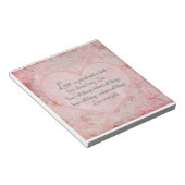 1 Cor 13 - Liebe ist Liebe des Patienten Kind Notizblock (angewinkelt)