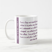 1 Cor 13 Passion Translation Plum Liebe Bible Vers Kaffeetasse (Links)