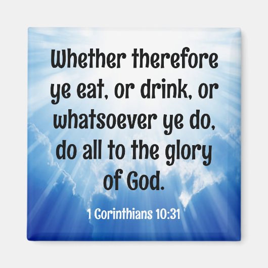 1 Corinthians 10:31 Magnet (Vorne)