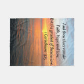 1 CORINTHIANS 13:13 SONNENRISE-FOTO FLEECEDECKE (Vorderseite (Horizontal))