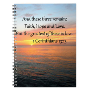 1 CORINTHIANS 13:13 SONNENRISE-FOTO NOTIZBLOCK