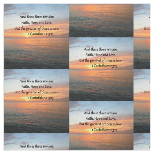 1 CORINTHIANS 13:13 SONNENRISE-FOTO STOFF (Muster)