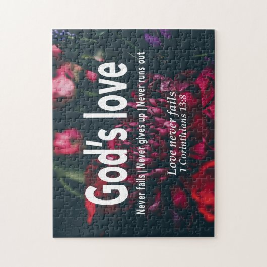 1 CORINTHIANS 13:8 LIEBE VERSAGE NIEMALS Christlic Puzzle (Vertikal)