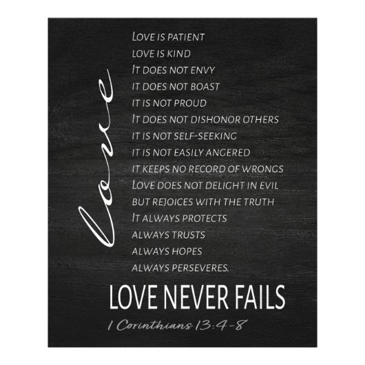 1 Corinthians 13 Love is Bible Verse Fotodruck (Vorne)
