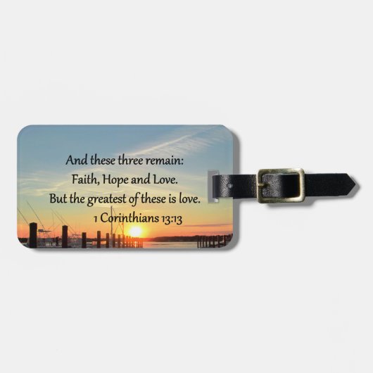 1 CORINTHIANS 13 SONNENGESTALTUNG GEPÄCKANHÄNGER (Vorderseite horizontal)
