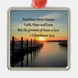 1 CORINTHIANS 13 SONNENGESTALTUNG SILBERNES ORNAMENT